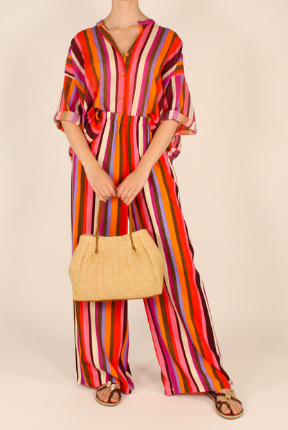 Pantaloni a Righe Multicolor