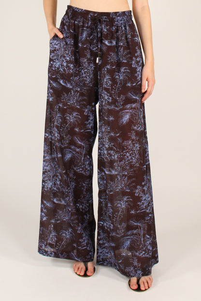 Pantaloni Stampa Toile de Jouy