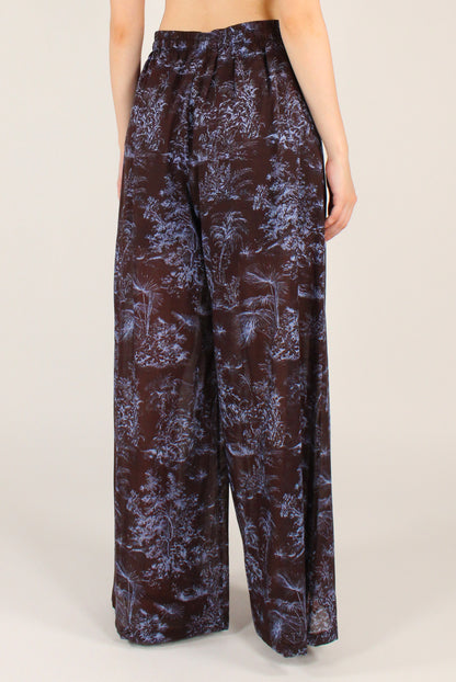 Pantaloni Stampa Toile de Jouy