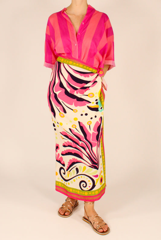 Long Pareo Skirt Exotic Print