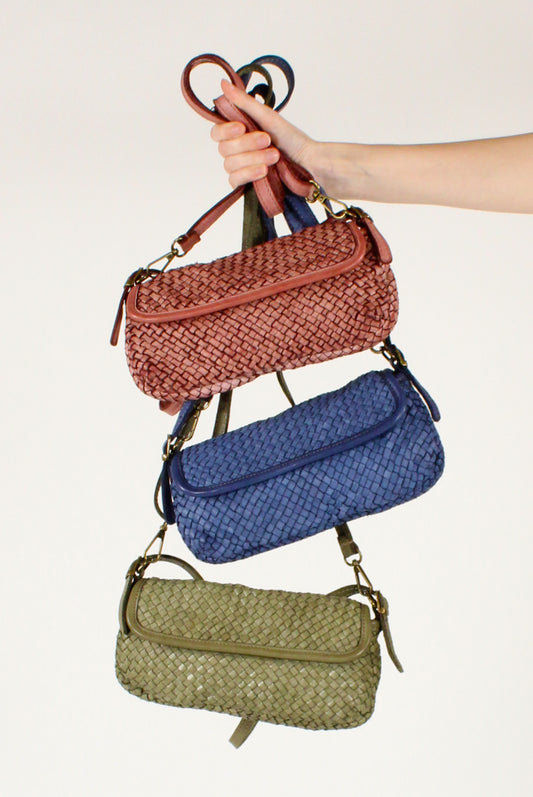 Woven Leather Clutch Bag