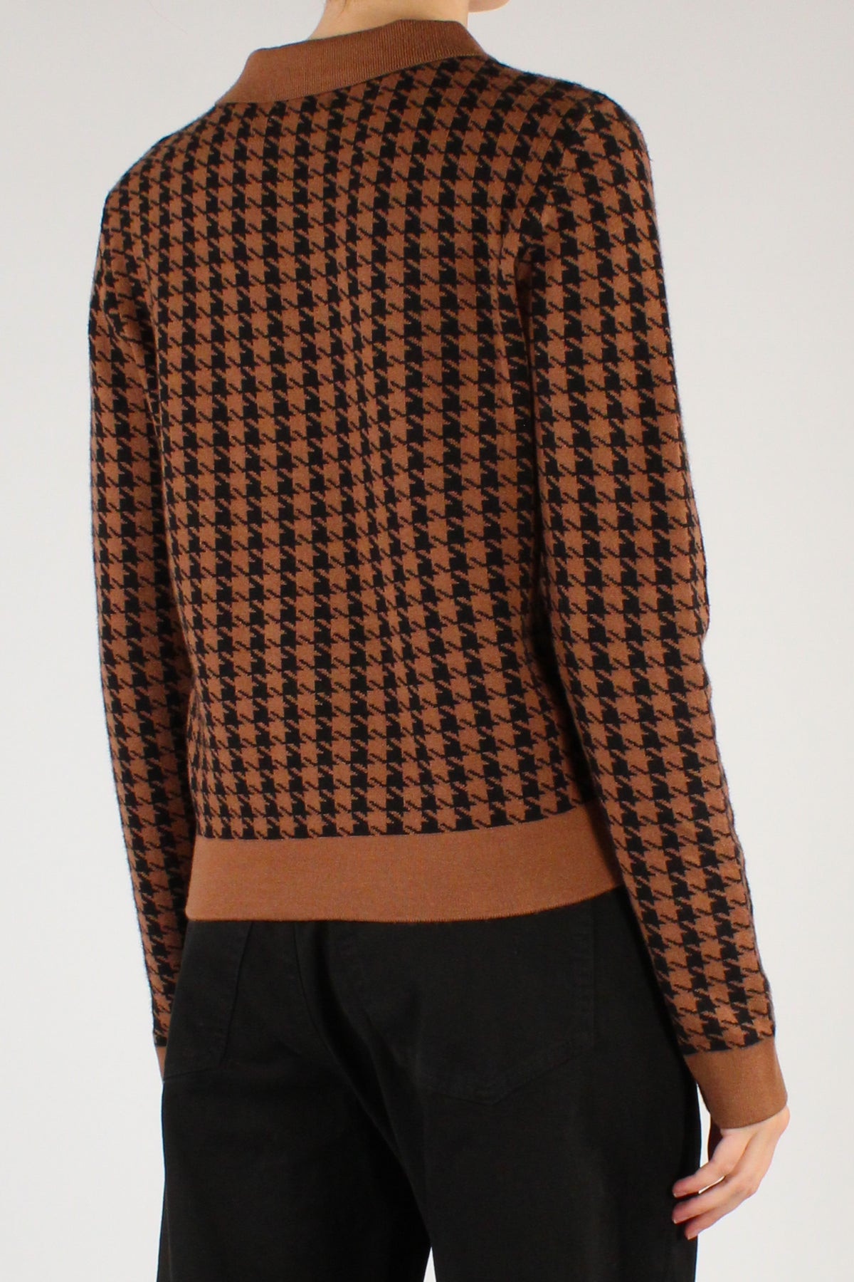 Houndstooth Pattern Polo Shirt