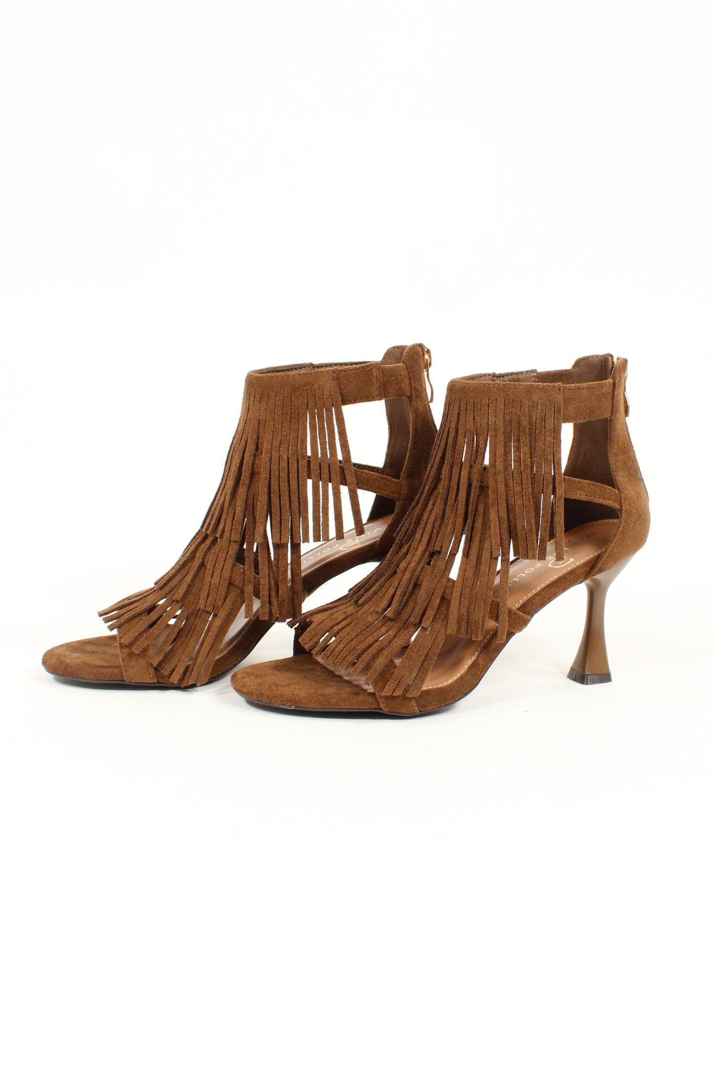 Sandali in Pelle Scamosciata con Frange