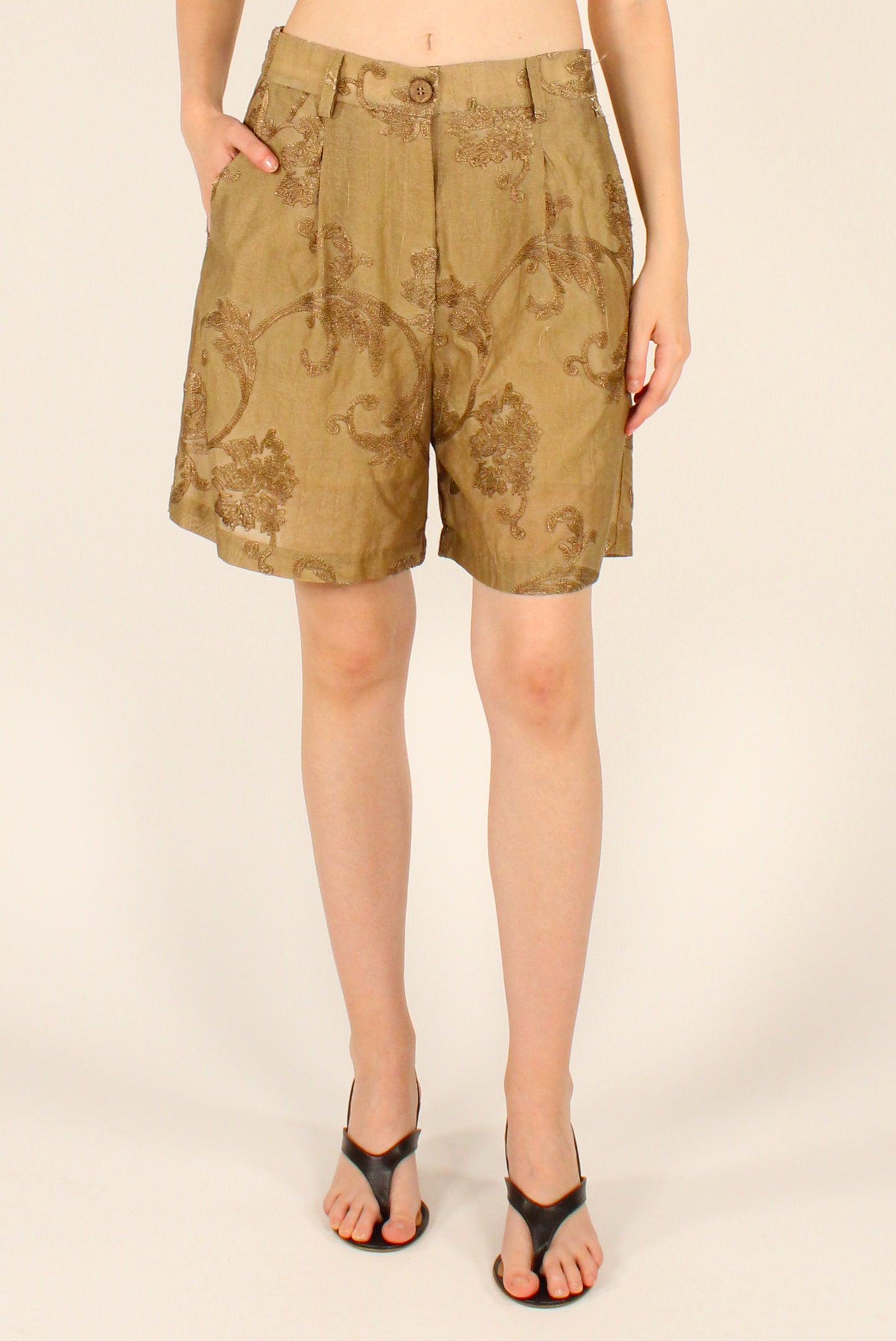 Shorts Ricamati color Bronzo