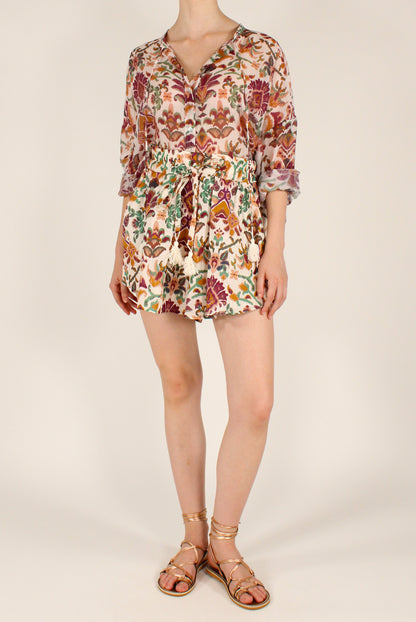 Shorts Fantasia Bordeaux a Farfalla