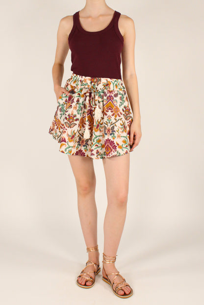Shorts Fantasia Bordeaux a Farfalla