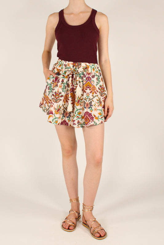 Shorts Fantasia Bordeaux a Farfalla