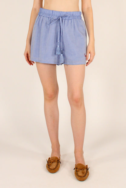 Shorts in Mussola di Cotone Ricamo "Summer Time"