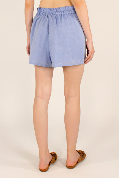 Shorts in Mussola di Cotone Ricamo "Summer Time"