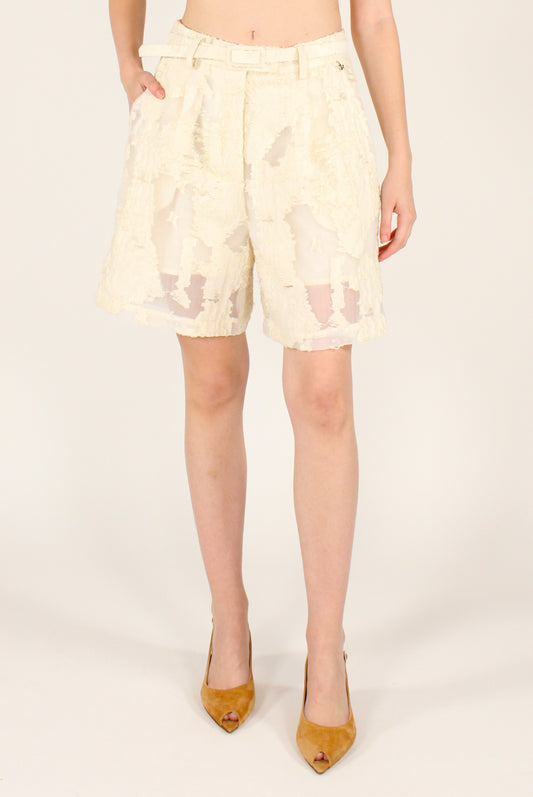 Shorts Ricamati con Cintura