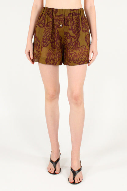 Shorts in Ramie Fantasia Astratta