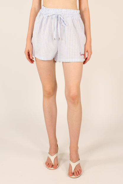 Shorts a Righe Ricamo "Summer Time"