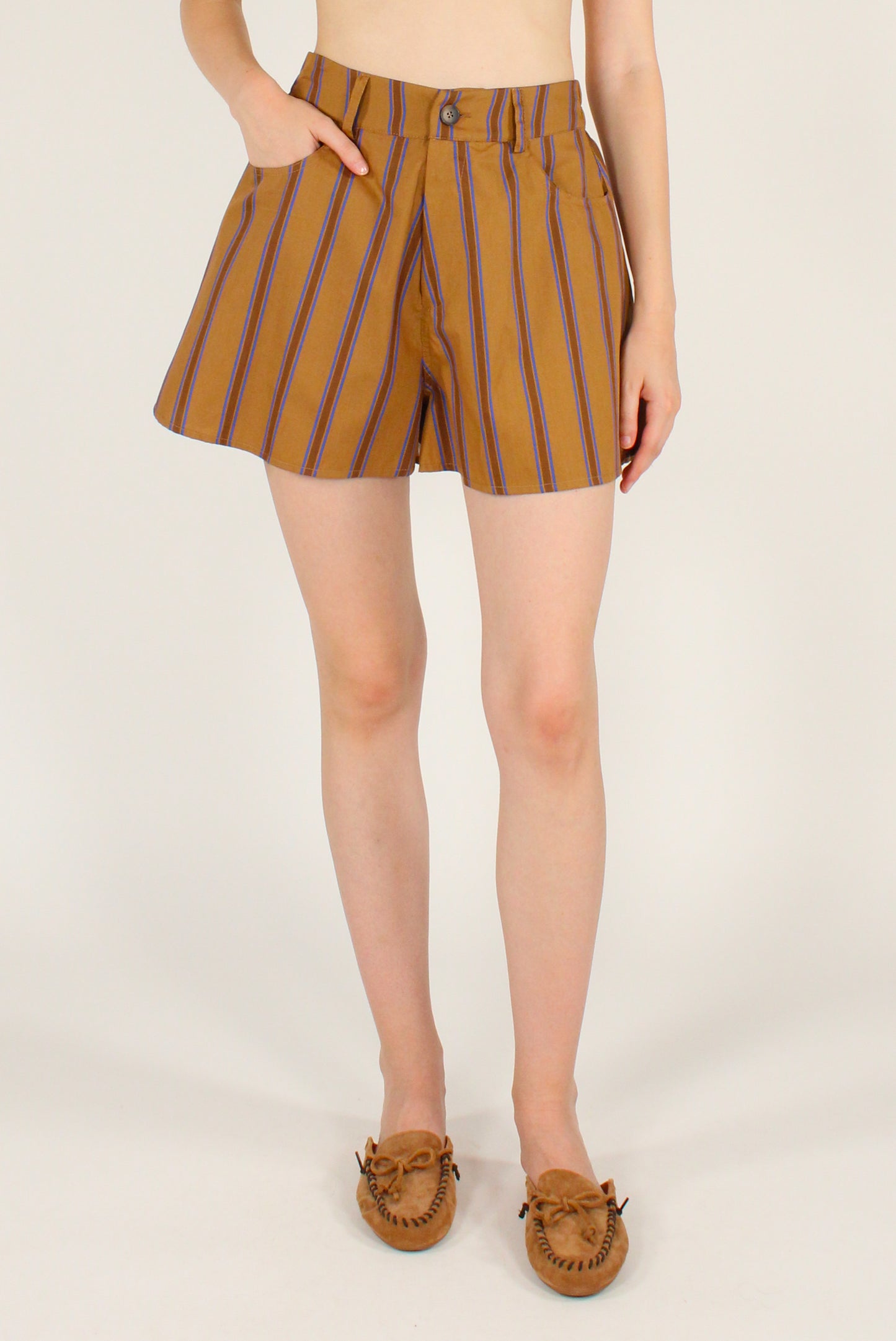 Shorts a Righe in Cotone