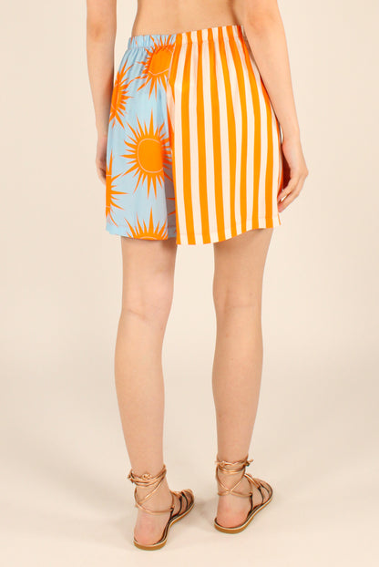 Shorts Stampa Righe e Sole