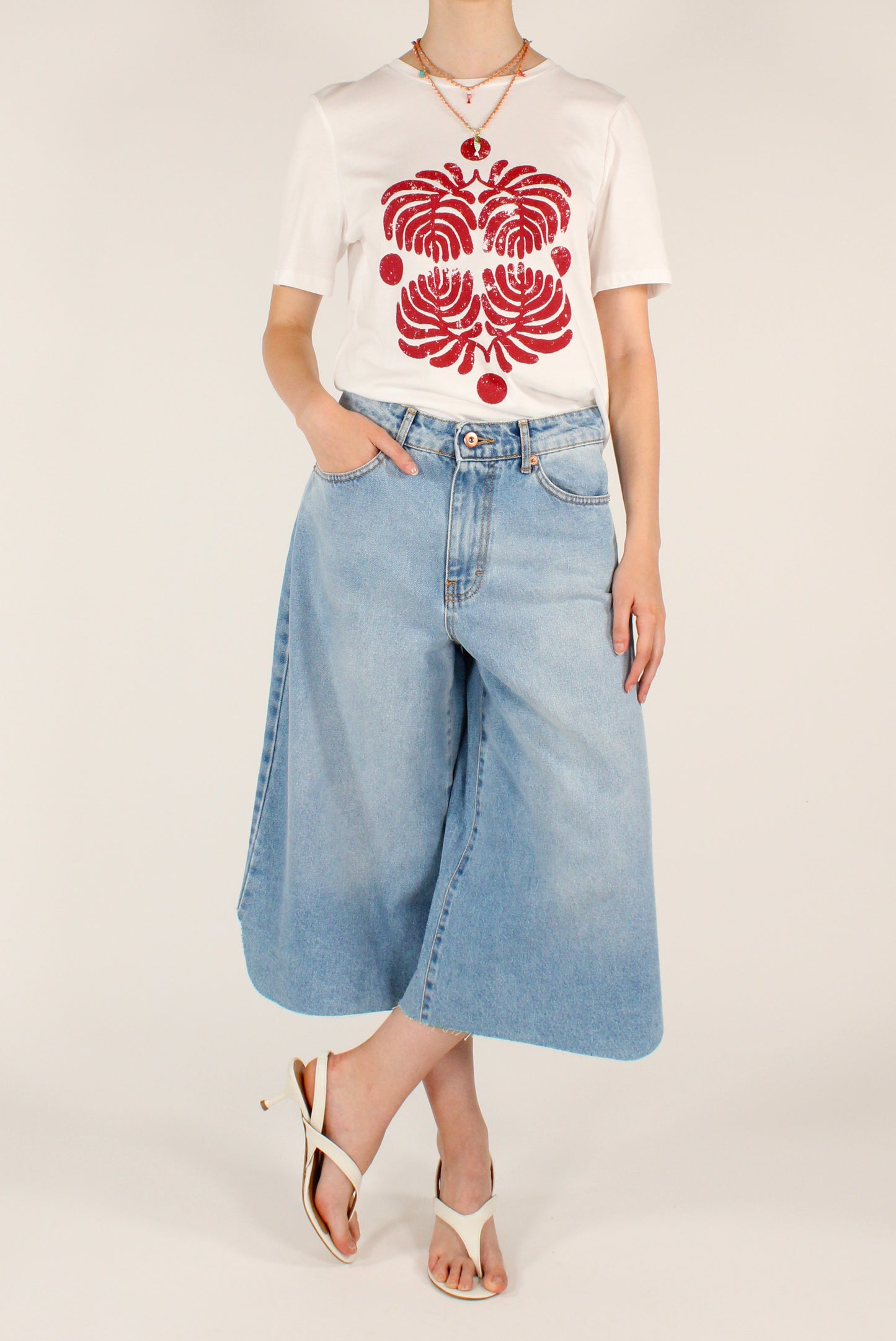 T-shirt Stampa Astratta Rossa