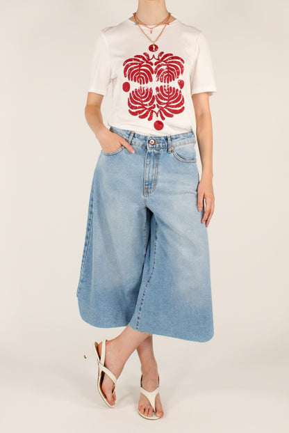 T-shirt Stampa Astratta Rossa
