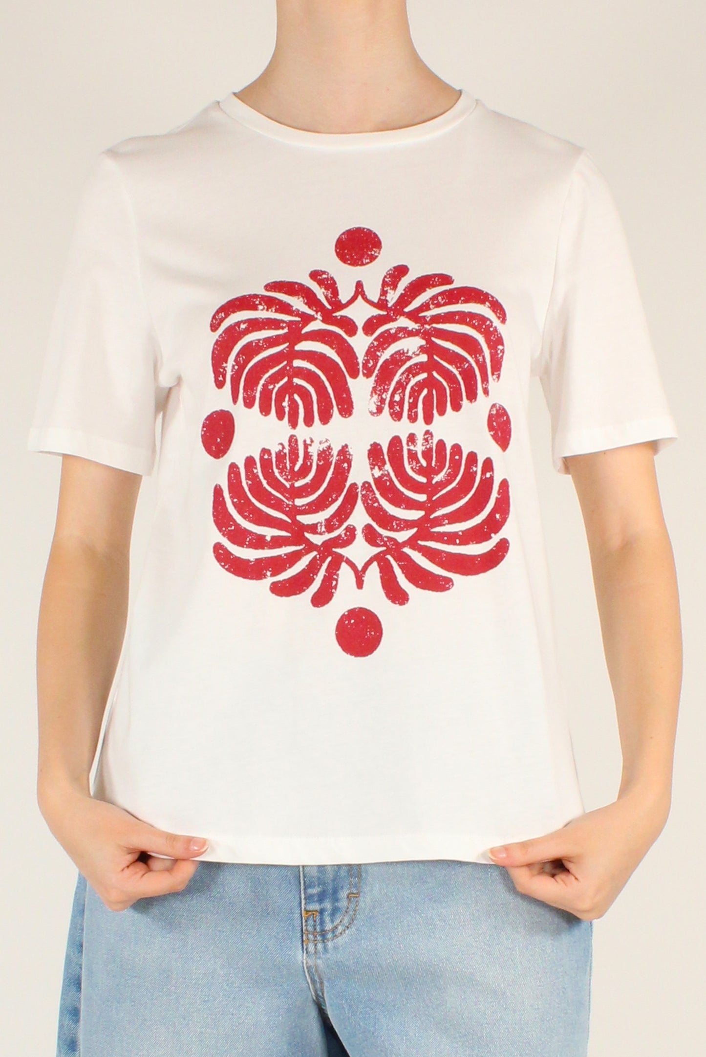 T-shirt Stampa Astratta Rossa