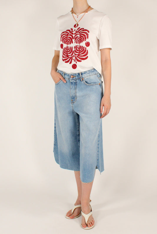 T-shirt Stampa Astratta Rossa