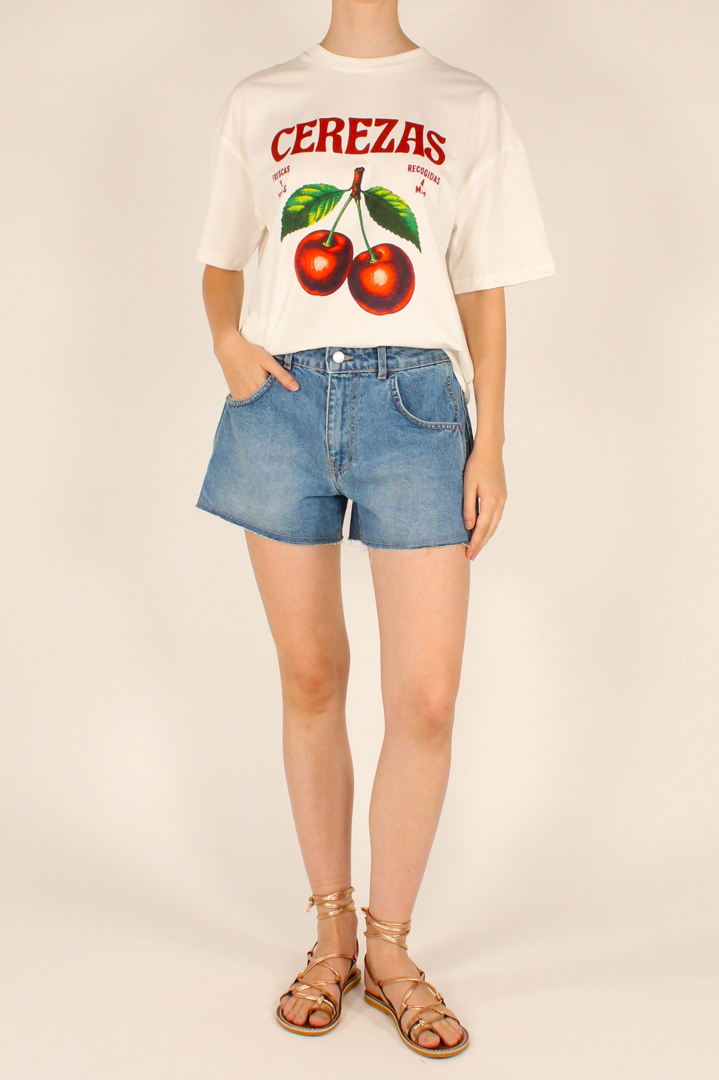 T-shirt Over Stampa Ciliegie