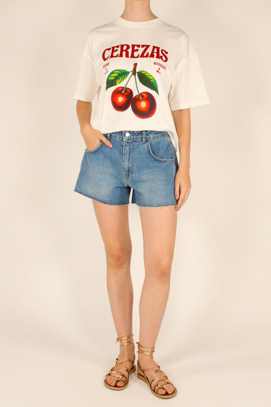 T-shirt Over Stampa Ciliegie