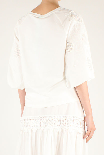 T-shirt in Cotone Maniche a Sbuffo
