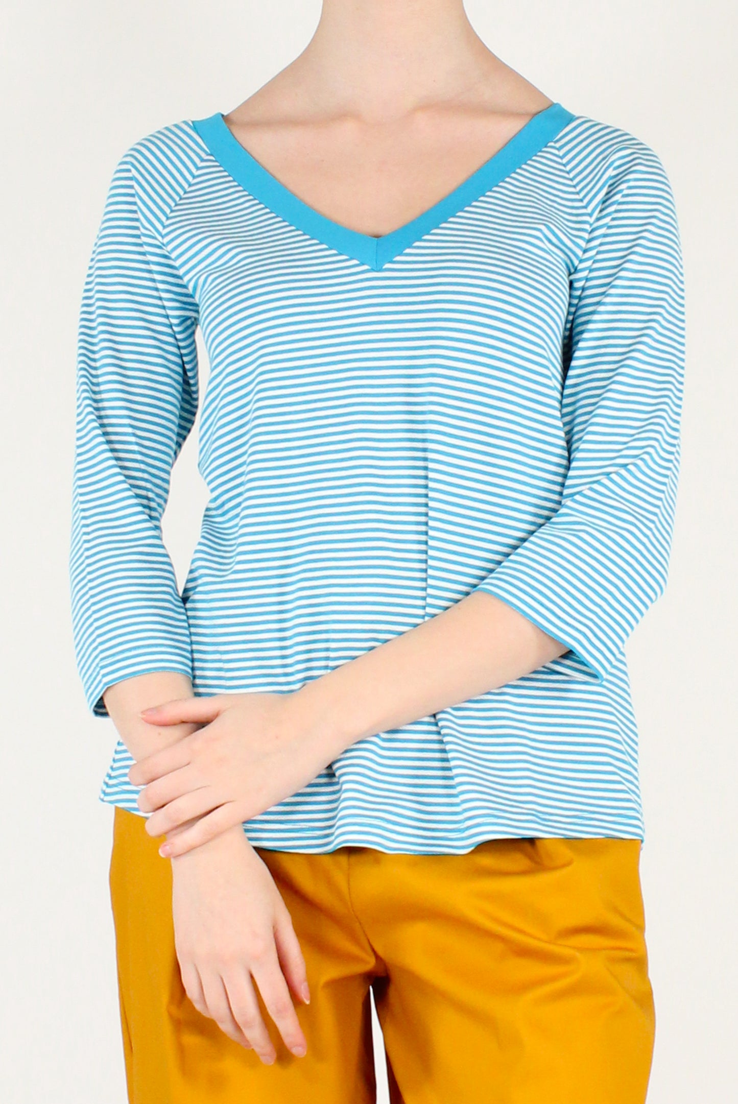 Maglietta a Righe Scollo a V