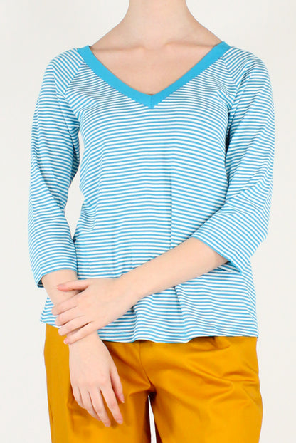 Maglietta a Righe Scollo a V