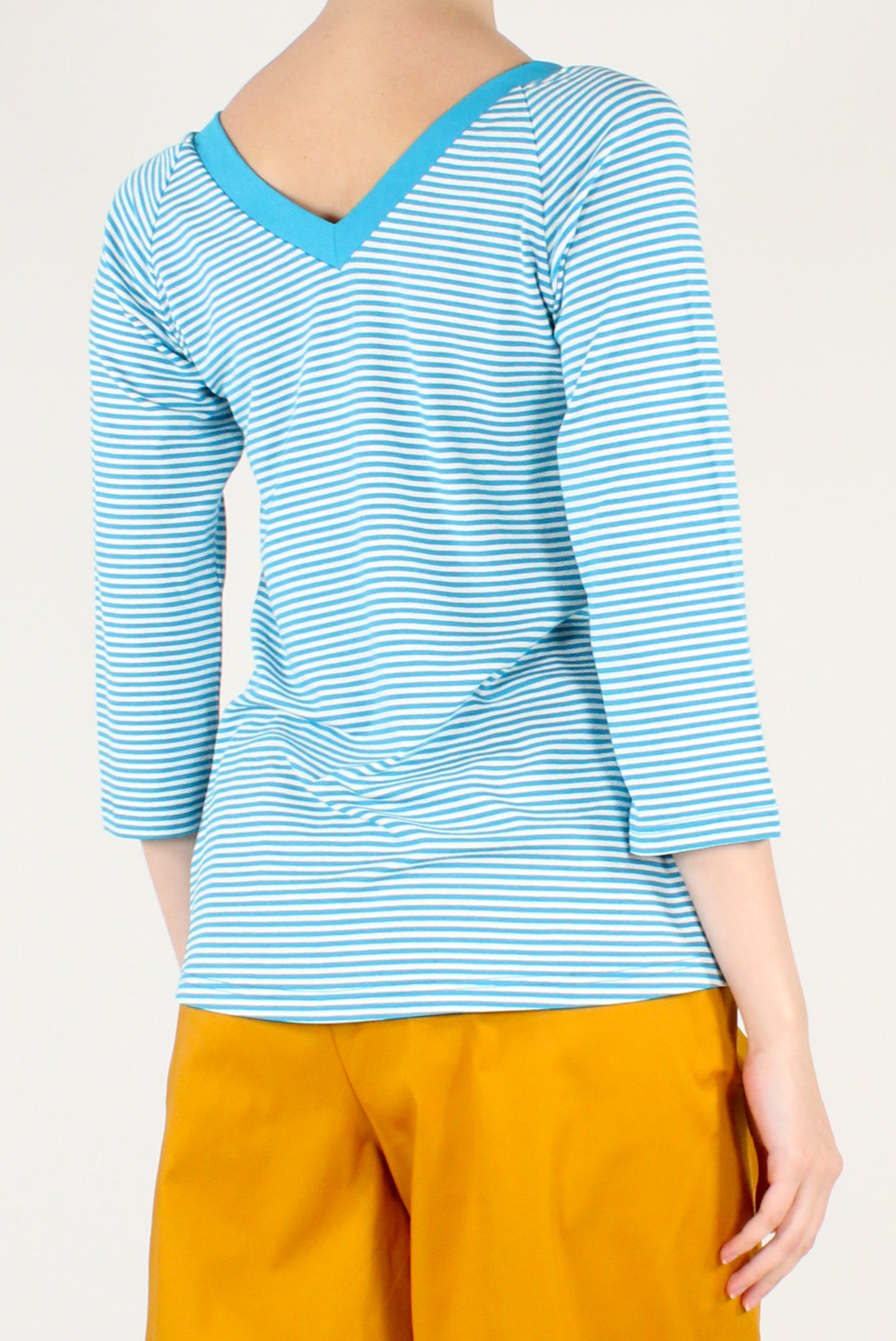 Maglietta a Righe Scollo a V