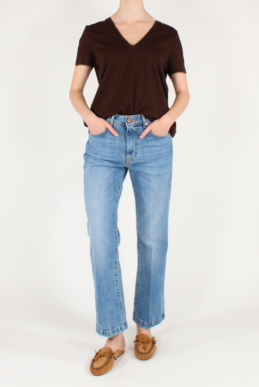 T-shirt in Cotone Scollo a V