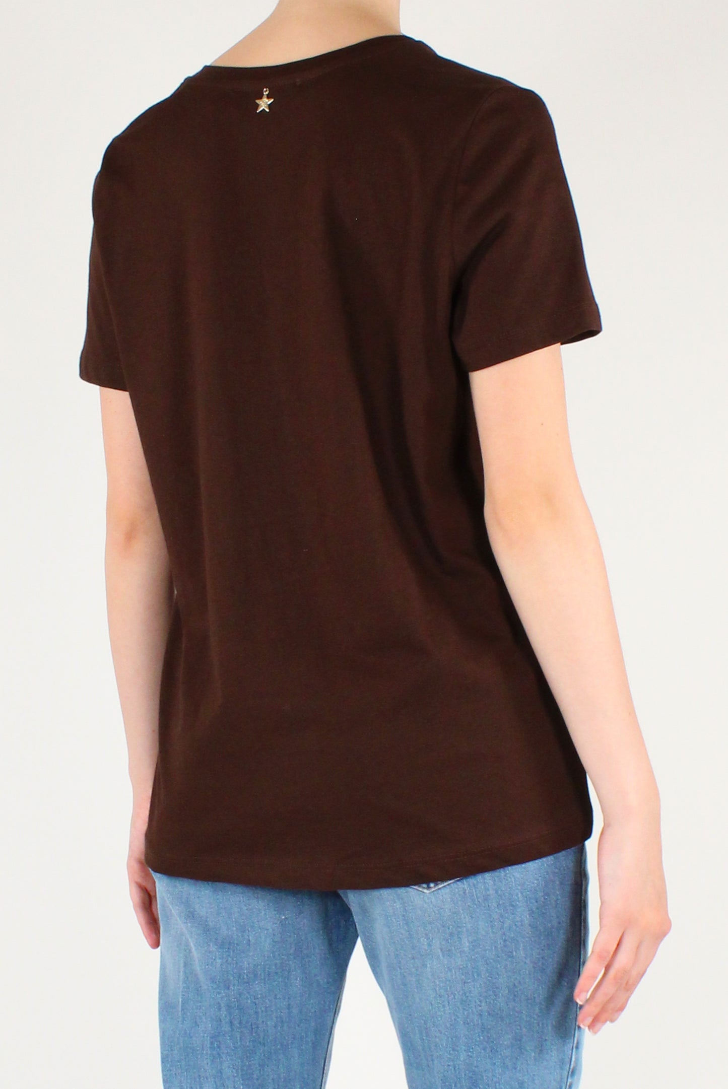 T-shirt in Cotone Scollo a V