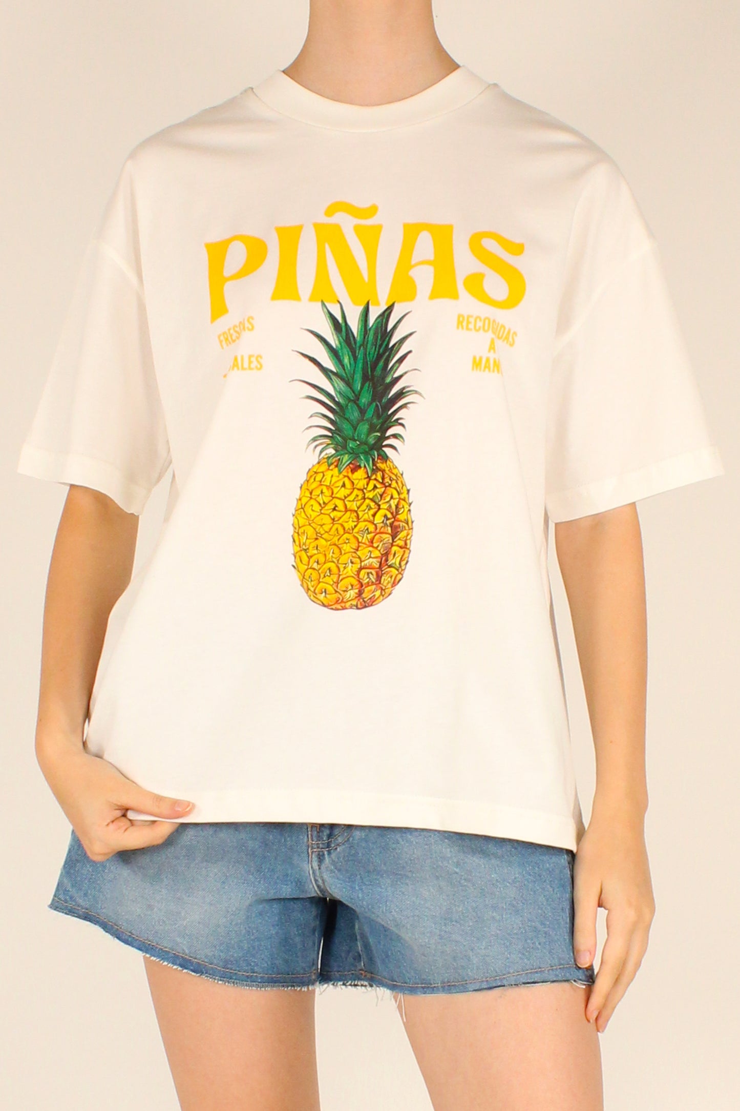 T-shirt Over Stampa Ananas
