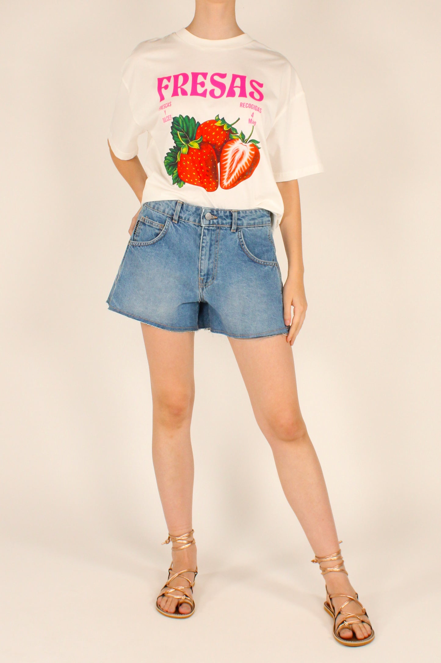 T-shirt Over Stampa Fragole