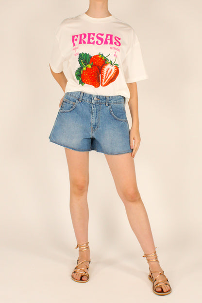 T-shirt Over Stampa Fragole