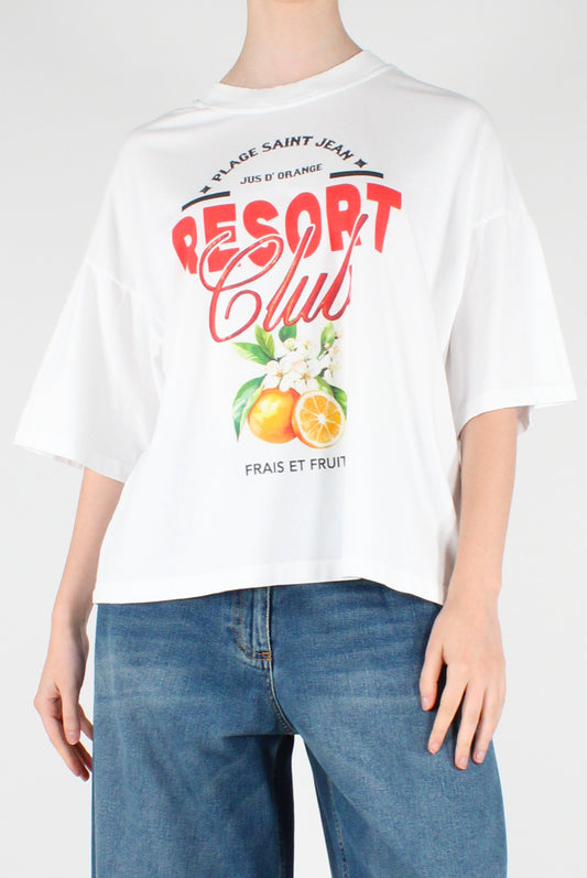 T-shirt "Resort" Over in Cotone