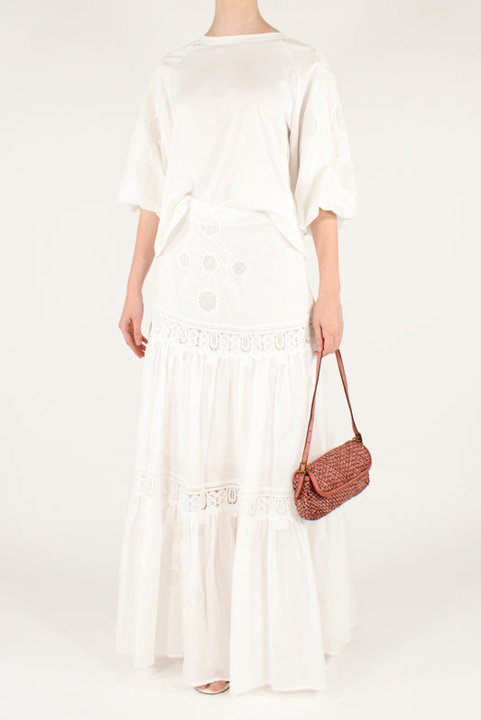 Long Skirt with Embroidered Appliqués