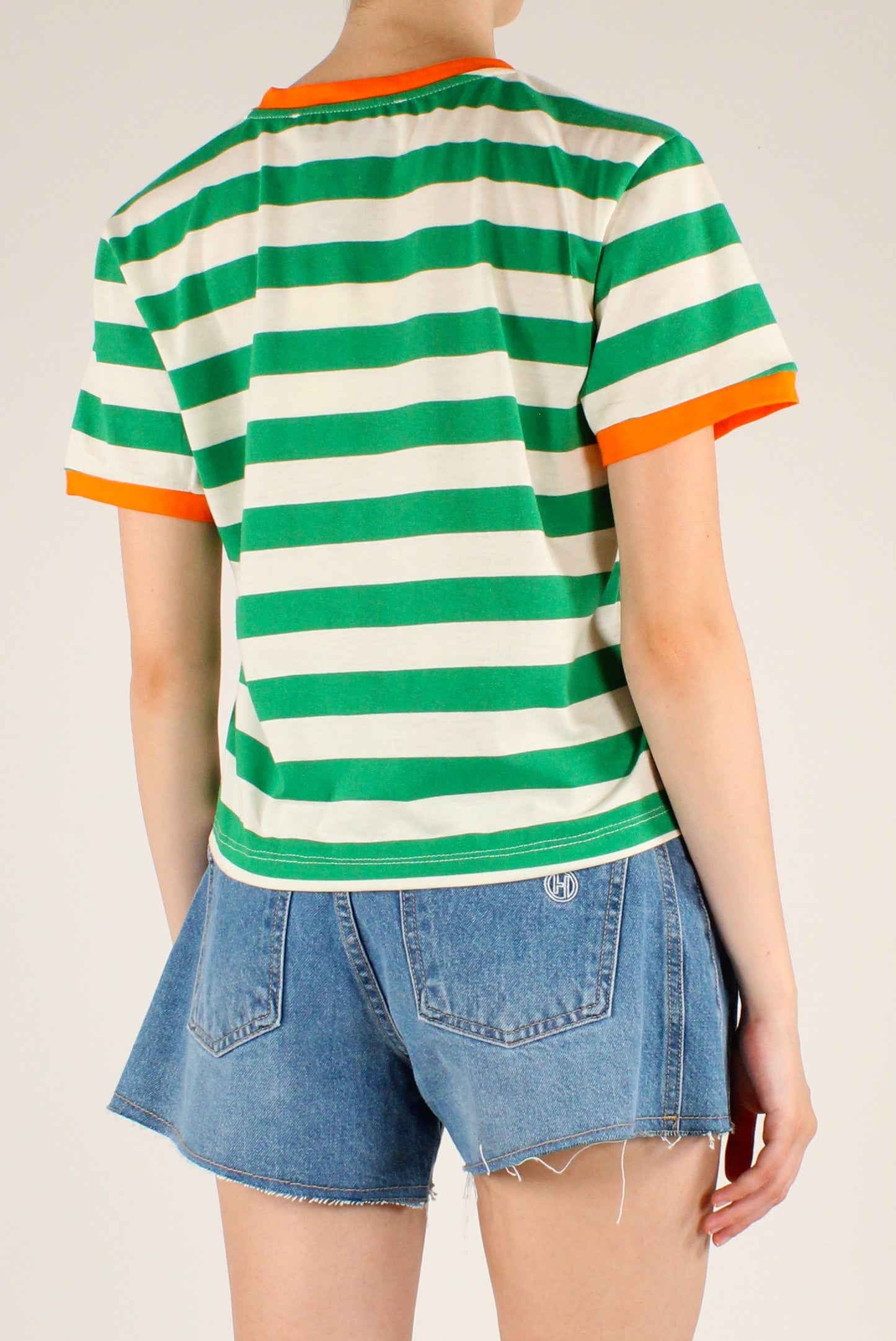 T-shirt a Righe Stampa Arance