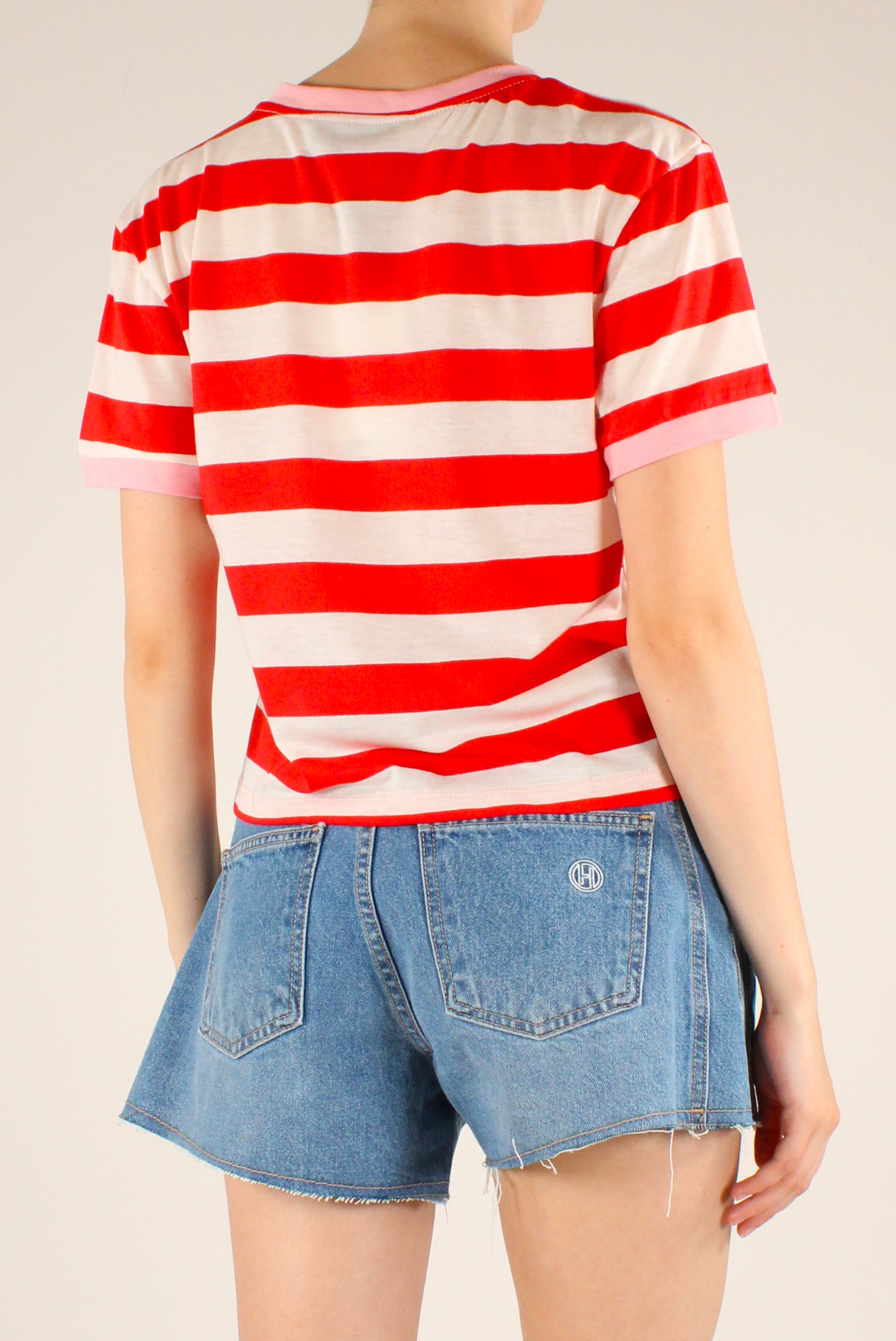 T-shirt a Righe Stampa Melone