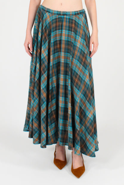 Gonna Lunga a Ruota Stampa Tartan