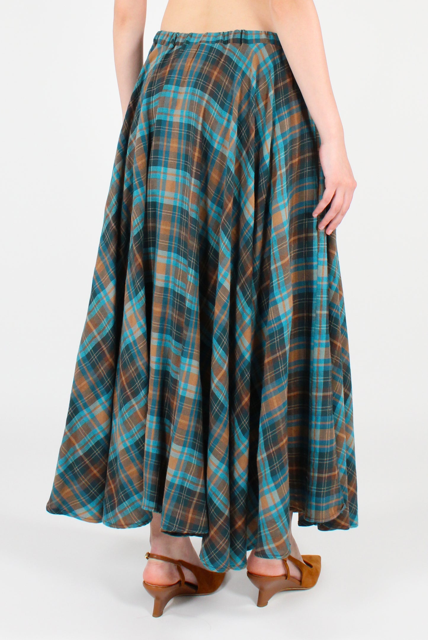 Gonna Lunga a Ruota Stampa Tartan