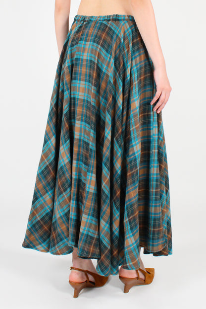 Gonna Lunga a Ruota Stampa Tartan