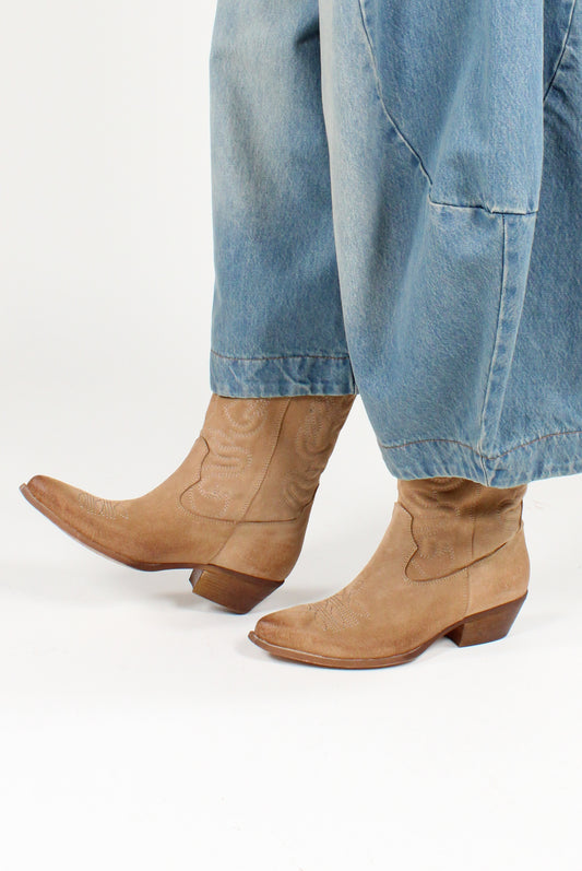 Stivale Texano Alto Scamosciato