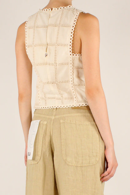 Top in Cotone Ricamato
