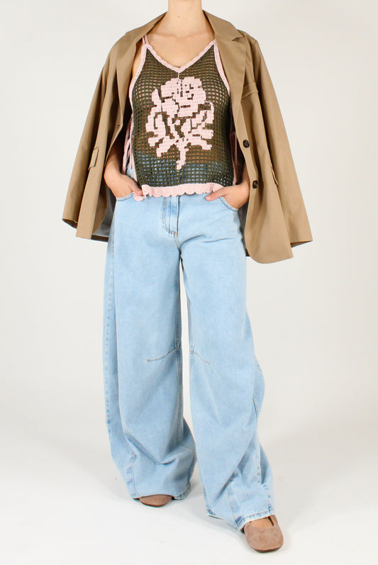 Top Crochet con Rosa