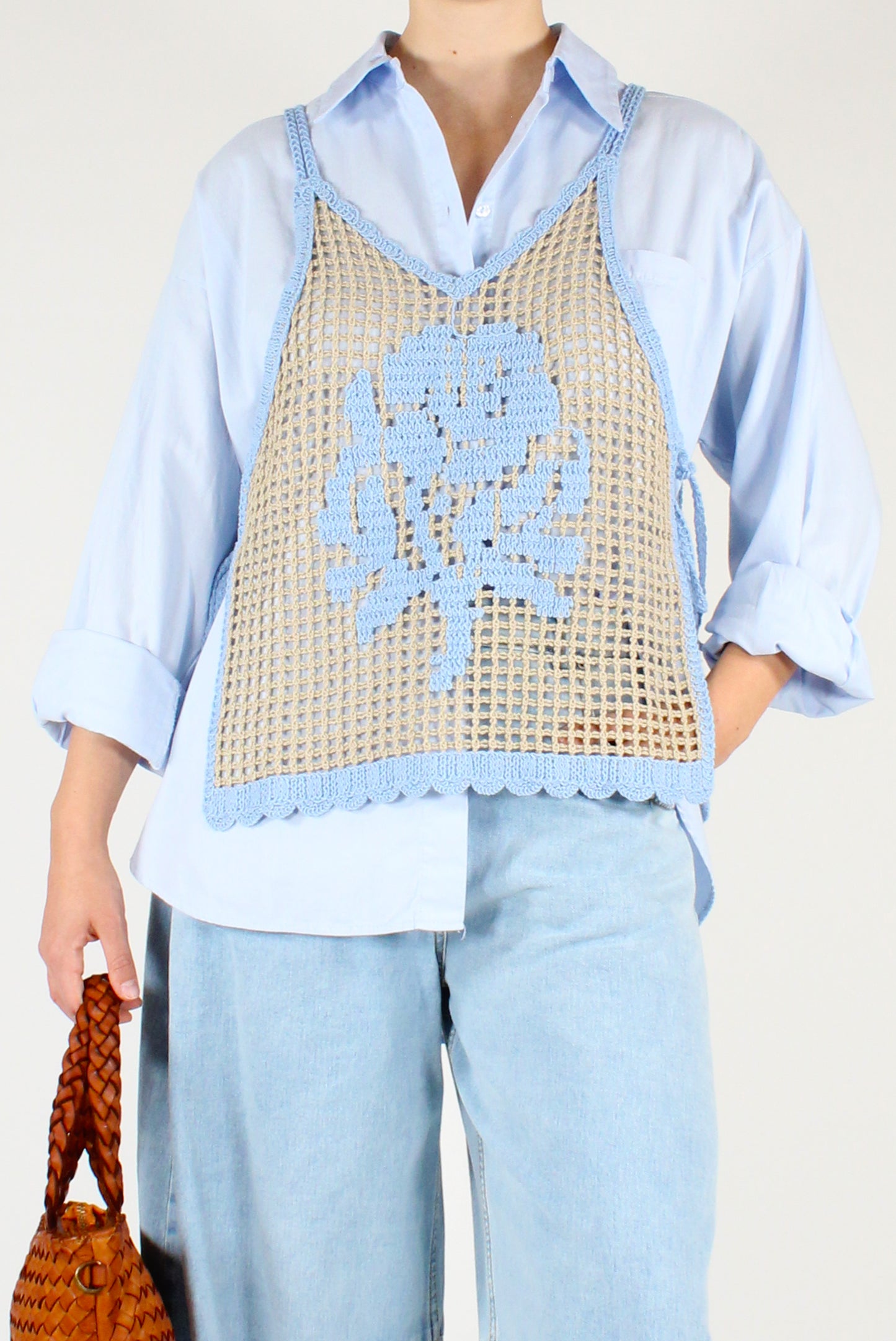 Top Crochet con Rosa
