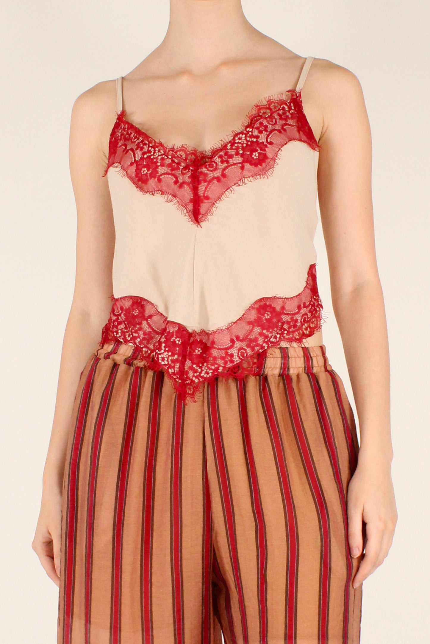 Top Cropped Triangolare con Pizzo