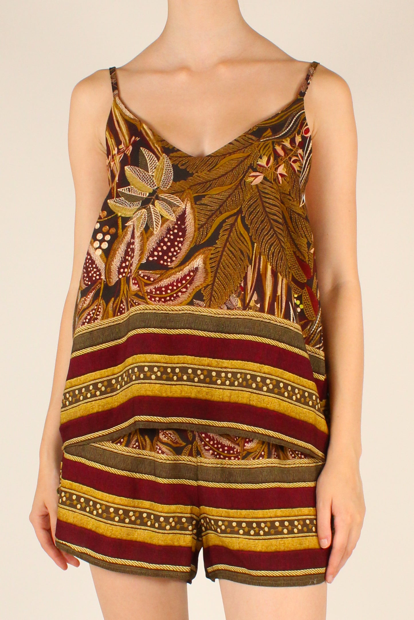Top Fantasia Floreale Bordeaux