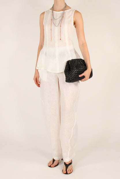 Pantaloni Balloon in Lino con Cintura