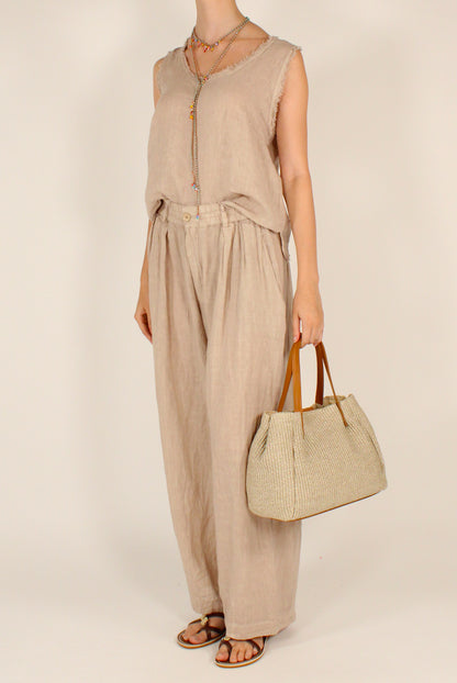 Pantaloni Balloon in Lino