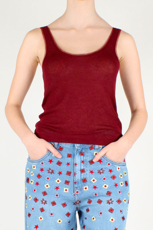 Top in Maglia Viscosa e Lino