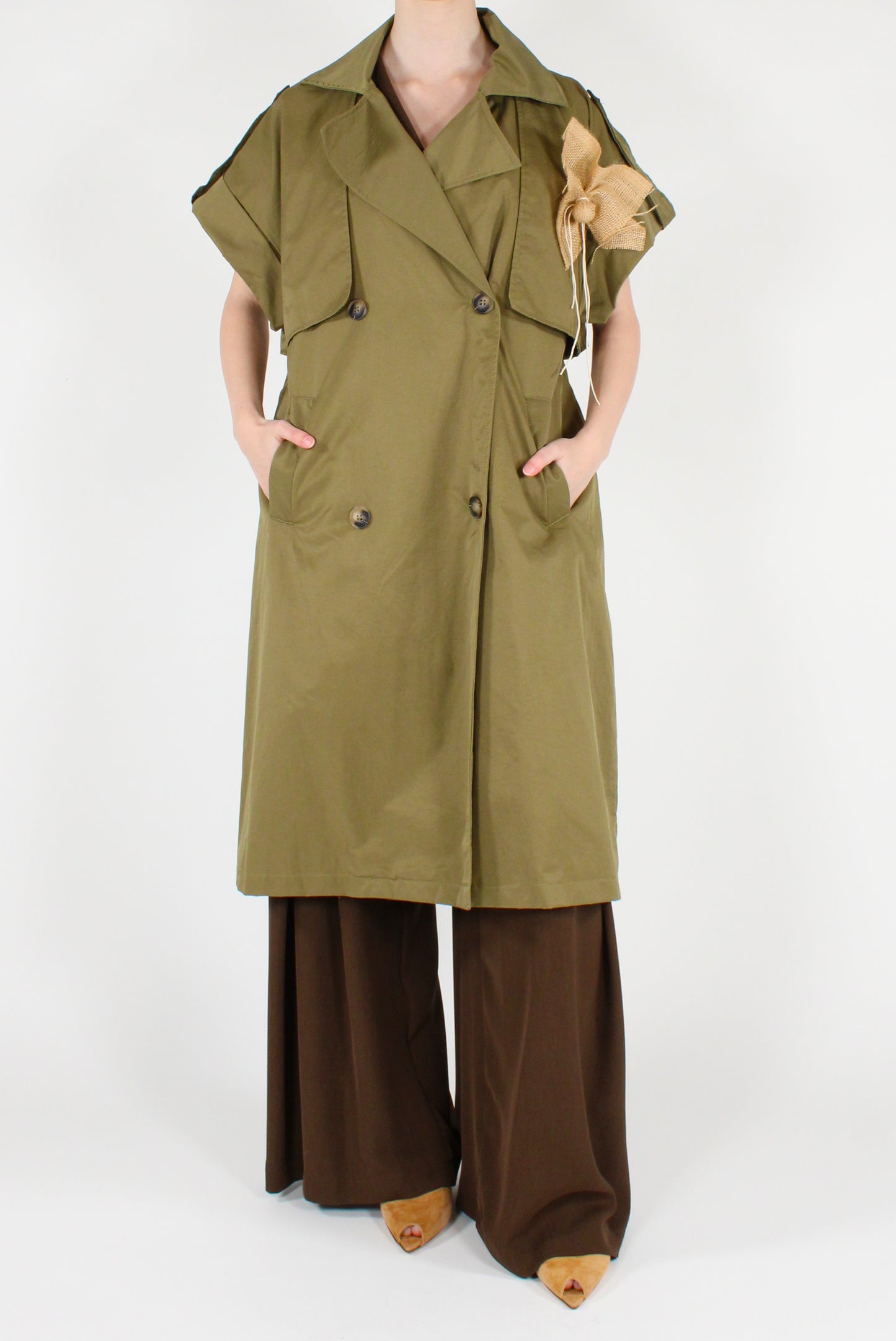 Trench Doppiopetto Maniche corte